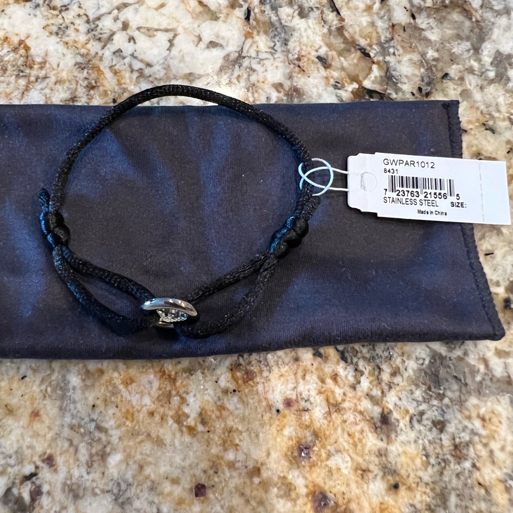 Beautiful Emporio Armani stainless steel and silk bracelet.